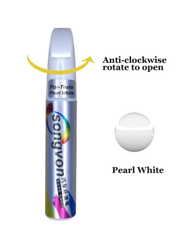 Bolígrafo de Retoque de Pintura SONGVEN para Tesla Blanco Perla 13ml