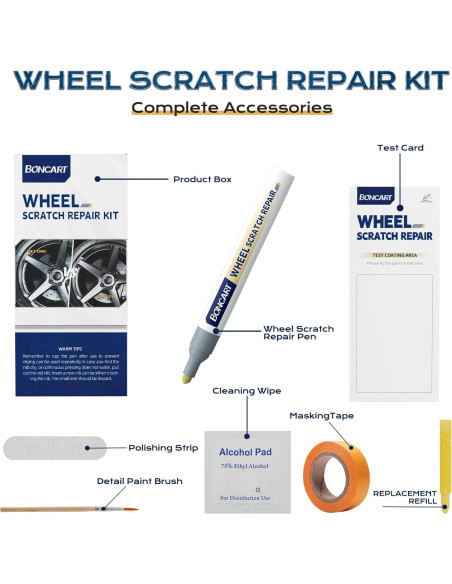Kit de Reparación de Rayones para Ruedas Boncart Plateado