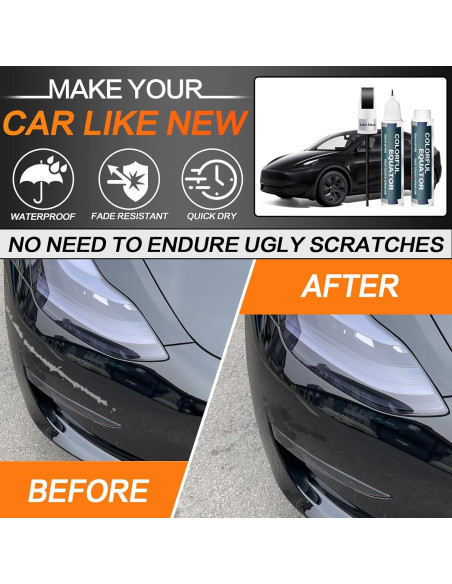 Pintura de Retoque SNSIR para Tesla Model Y/3/X/S 12 ml Negro