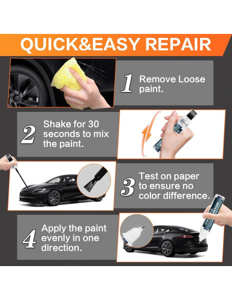 Pintura de Retoque SNSIR para Tesla Model Y/3/X/S 12 ml Negro