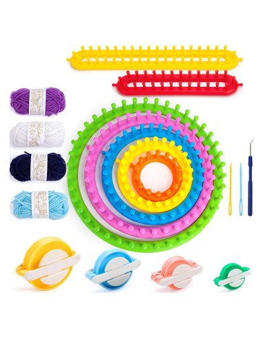 Juego de Telar de Tejer Redondo VGOODALL 18 Piezas para Bricolaje