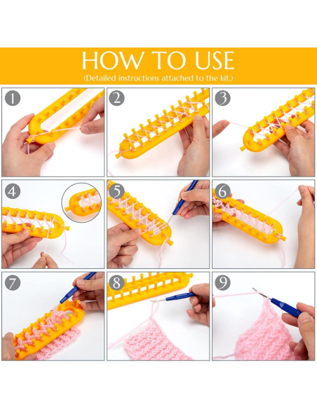 Juego de Telar de Tejer Redondo VGOODALL 18 Piezas para Bricolaje