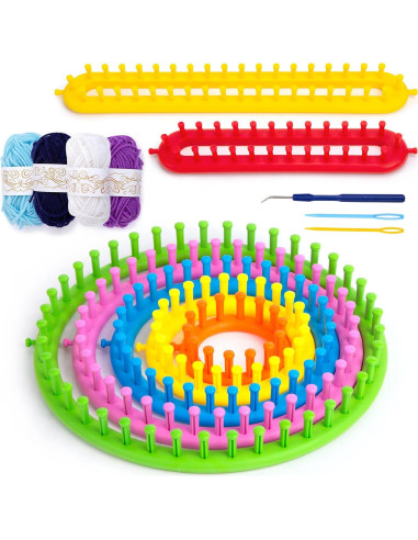 Juego de Telar de Tejer Redondo VGOODALL 18 Piezas para Bricolaje