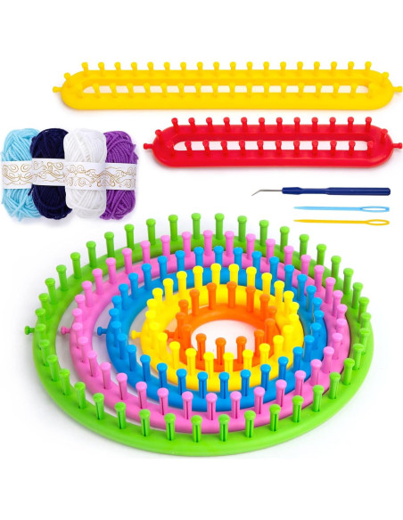 Juego de Telar de Tejer Redondo VGOODALL 18 Piezas para Bricolaje