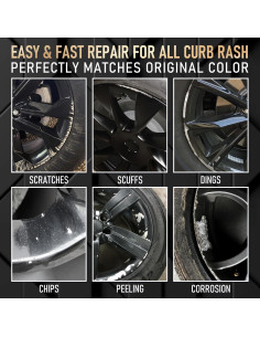Kit de Reparación de Rayones para Llantas SMAPHY 0.5 Fl Oz Negro 2