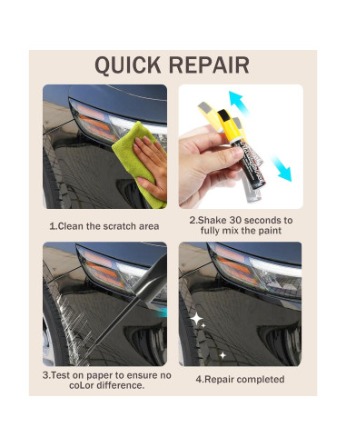 Bolígrafo de Reparación de Rayones de Pintura Zlirfy 12ml Negro