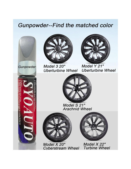Pintura de Retoque para Llantas SYOAUTO Gunpowder 11.83ml Tesla