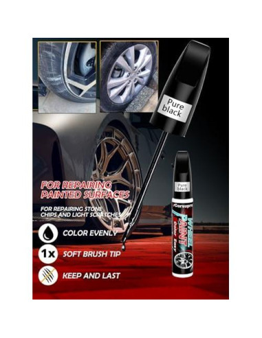Pintura de Retoque Negra Carsupro 12ml para Coches