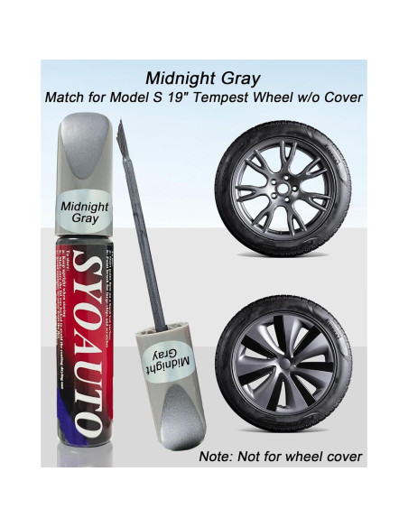 Pintura de Retoque SYOAUTO Gris Medianoche para Llantas Tesla Model S 19"