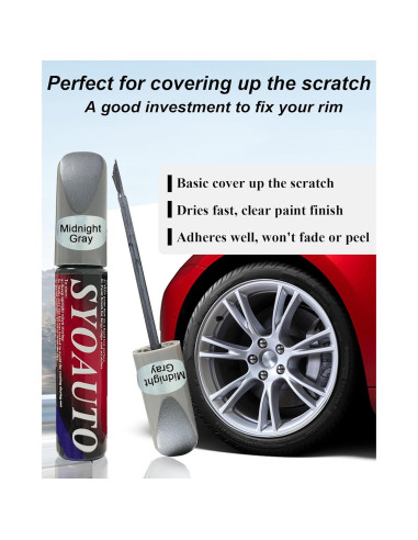 Pintura de Retoque SYOAUTO Gris Medianoche para Llantas Tesla Model S 19"