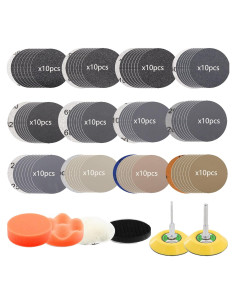 Kit de Restauración de Faros OULIDE 3" 120 Piezas Lija 60-10000