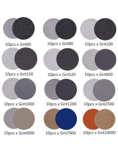 Kit de Restauración de Faros OULIDE 3" 120 Piezas Lija 60-10000 2