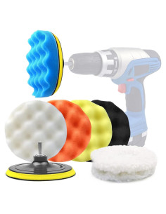 Kit de Almohadillas de Pulido POLIWELL 6" con Bonete y Adaptador