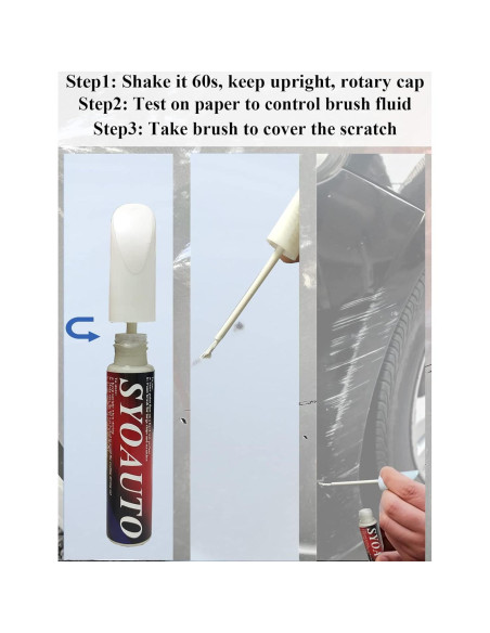 Pintura de Retoque Blanca SYOAUTO 12ml para Automóviles