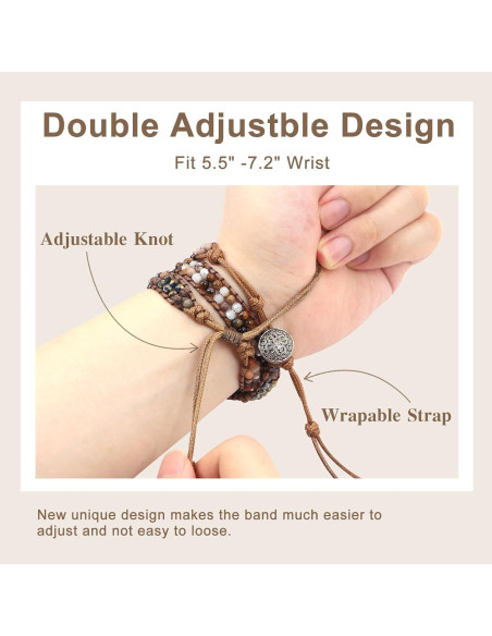 Pulsera de cuentas Boho JR.DM para Fitbit Versa 4/3/Sense 2