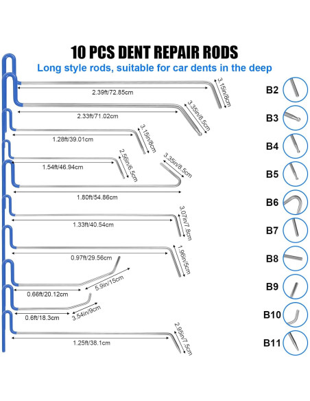 Kit de Eliminación de Abolladuras Xeoca 20 Piezas Acero Inoxidable