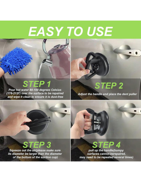 Kit de Extracción de Abolladuras Zinytrae - 3 Ventosas Grandes