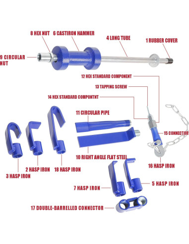 Extractor de Abolladuras WINMAX 10.8kg con Herramientas y Estuche