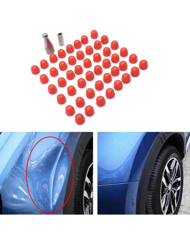 48 Puntas de Goma para Martillo de Reparación de Abolladuras