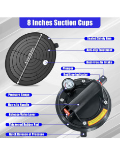 Paquete de 2 Ventosas de Vidrio BaoNeedy 20 cm Alta Resistencia 2