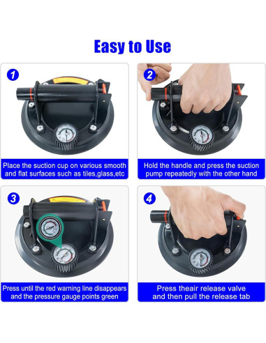 Paquete de 2 Ventosas de Vidrio BaoNeedy 20 cm Alta Resistencia