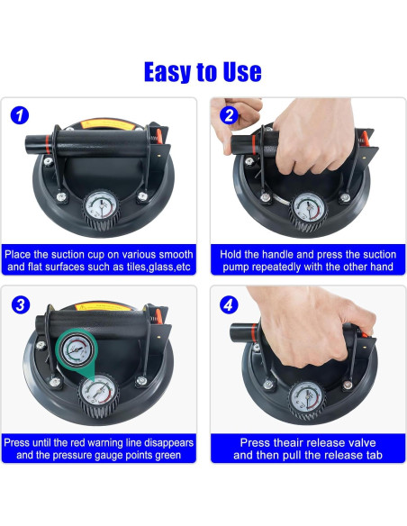 Paquete de 2 Ventosas de Vidrio BaoNeedy 20 cm Alta Resistencia