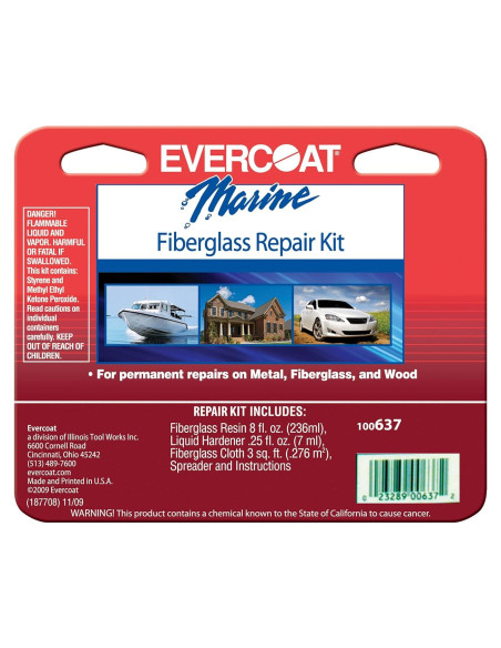 Kit de Reparación Marino Evercoat 295.7 ml para Fibra de Vidrio y Metal