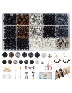 Kit de fabricación de pulseras Mchruie 450 cuentas de piedra