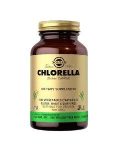 Chlorella Solgar 100 Cápsulas Vegetales - Vegano, Sin Gluten