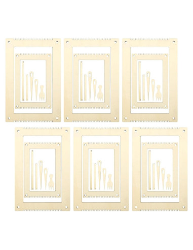 Kit de Telar Rectangular Thyle 6 Juegos Madera DIY 13.5x19.8cm
