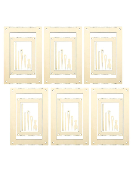 Kit de Telar Rectangular Thyle 6 Juegos Madera DIY 13.5x19.8cm