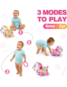 Juguete Musical 3-en-1 BQU para Bebés 6-18 Meses Rosa 2