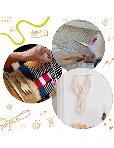 Kit de Telar Rectangular Thyle 6 Juegos Madera DIY 13.5x19.8cm