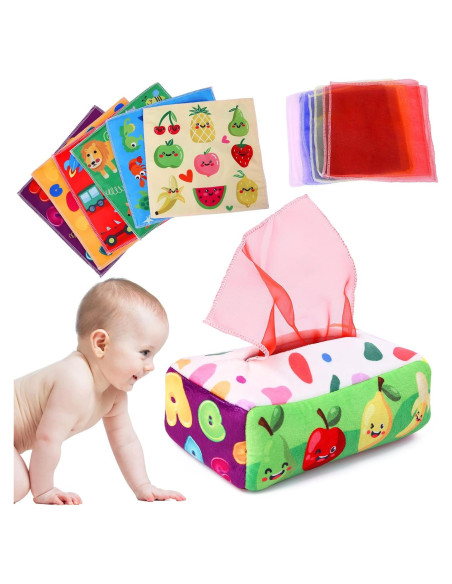 Juguete Sensorial Montessori YOGINGO Caja de Pañuelos Colorido