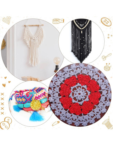 Kit de Telar Rectangular Thyle 6 Juegos Madera DIY 13.5x19.8cm