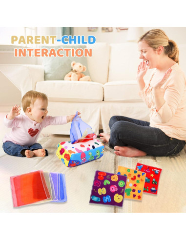 Juguete Sensorial Montessori YOGINGO Caja de Pañuelos Colorido