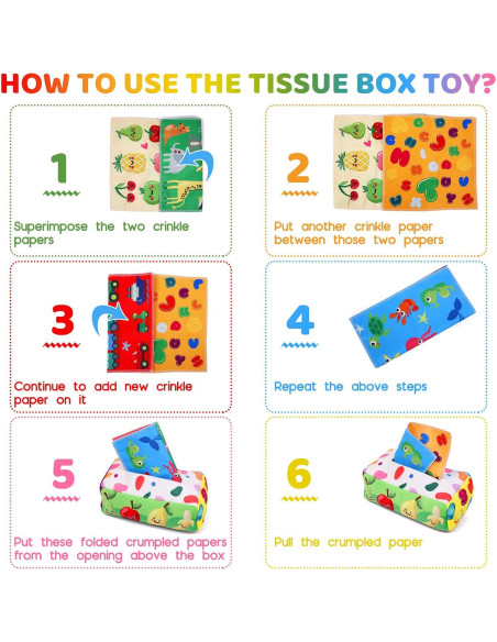 Juguete Sensorial Montessori YOGINGO Caja de Pañuelos Colorido