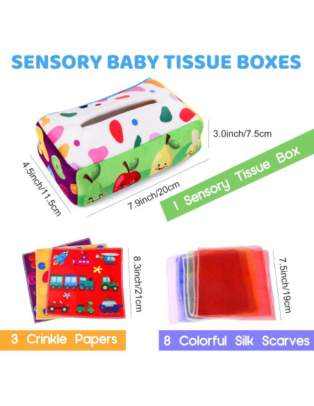 Juguete Sensorial Montessori YOGINGO Caja de Pañuelos Colorido