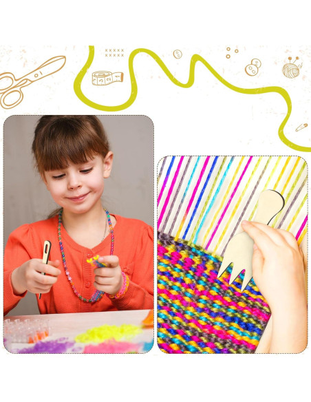 Kit de Telar Rectangular Thyle 6 Juegos Madera DIY 13.5x19.8cm