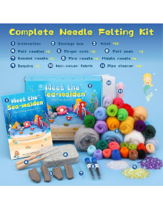 Kit de Fieltro de Agujas Yizzvb para Principiantes - Océano 2