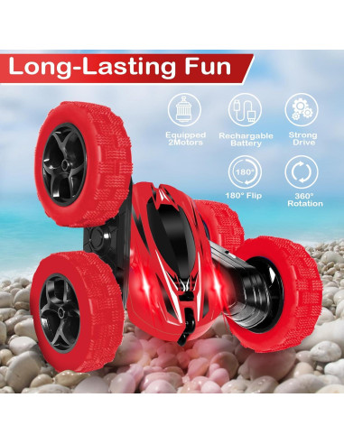 Coche de Control Remoto Acrobático FREE TO FLY Rojo 4WD