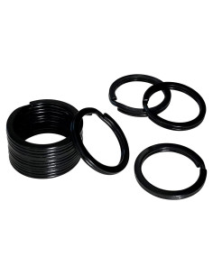 10 Anillos de Llave Planos HeeYaa 20mm Acero Inoxidable Negro