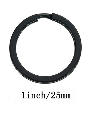 10 Anillos de Llave Planos HeeYaa 20mm Acero Inoxidable Negro