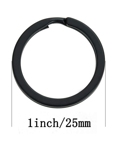 10 Anillos de Llave Planos HeeYaa 20mm Acero Inoxidable Negro