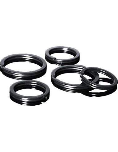 10 Anillos de Llave Planos HeeYaa 20mm Acero Inoxidable Negro