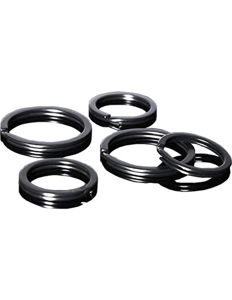 10 Anillos de Llave Planos HeeYaa 20mm Acero Inoxidable Negro