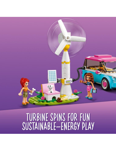 Lego 41443 Friends Coche Eléctrico de Olivia + Estación de Carga