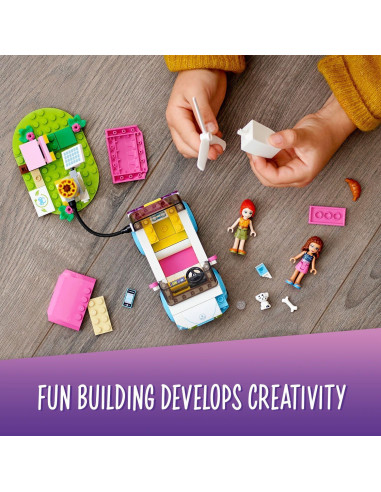 Lego 41443 Friends Coche Eléctrico de Olivia + Estación de Carga