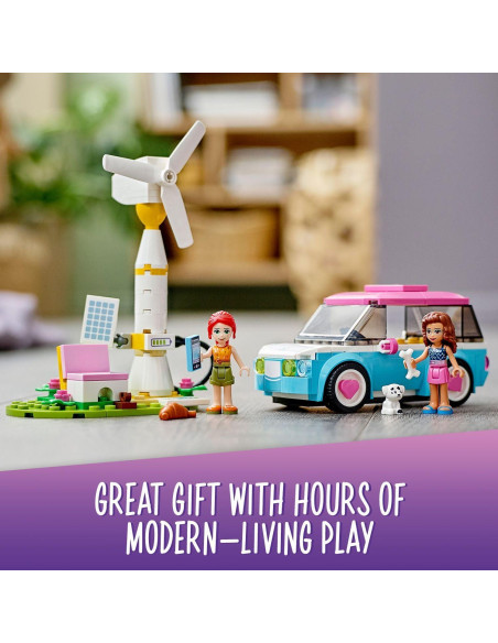 Lego 41443 Friends Coche Eléctrico de Olivia + Estación de Carga