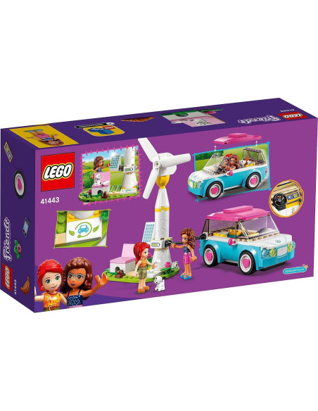 Lego 41443 Friends Coche Eléctrico de Olivia + Estación de Carga